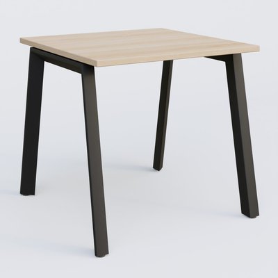 Gamme K8 - Plans droits - K8 plan droit 80*80 sur pieds fixe. Plateau Hêtre et pietement Noir Grainé