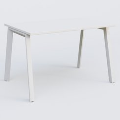 Gamme K8 - Plans droits - K8 plan droit 120*80 sur pieds fixe. Plateau Blanc et pietement Blanc