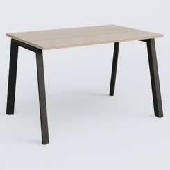 [Pas de famille] - [Pas de sous famille] - K8 plan droit 120*80 sur pieds fixe. Plateau Acacia et pietement Noir Grainé