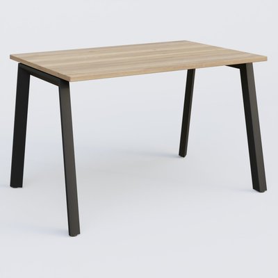 [Pas de famille] - [Pas de sous famille] - K8 plan droit 120*80 sur pieds fixe. Plateau Chêne naturel et pietement Noir Grainé