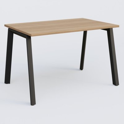 [Pas de famille] - [Pas de sous famille] - K8 plan droit 120*80 sur pieds fixe. Plateau Noyer et pietement Noir Grainé