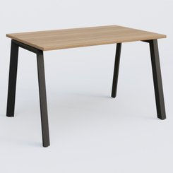 [Pas de famille] - [Pas de sous famille] - K8 plan droit 120*80 sur pieds fixe. Plateau Noyer et pietement Noir Grainé