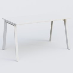 Gamme K8 - Plans droits - K8 plan droit 140*80 sur pieds fixe. Plateau Blanc et pietement Blanc