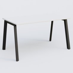[Pas de famille] - [Pas de sous famille] - K8 plan droit 140*80 sur pieds fixe. Plateau Blanc et pietement Noir Grainé
