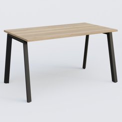 [Pas de famille] - [Pas de sous famille] - K8 plan droit 140*80 sur pieds fixe. Plateau Chêne naturel et pietement Noir Grainé