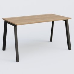 [Pas de famille] - [Pas de sous famille] - K8 plan droit 140*80 sur pieds fixe. Plateau Noyer et pietement Noir Grainé