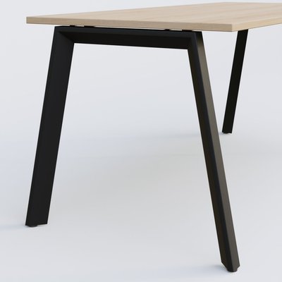 [Pas de famille] - [Pas de sous famille] - K8 plan droit 140*80 sur pieds fixe. Plateau Hêtre et pietement Noir Grainé
