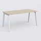 K8 plan droit 160*70 sur pieds fixe. Plateau Hêtre et pietement Blanc