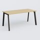 K8 plan droit 160*70 sur pieds fixe. Plateau Chêne clair et pietement Noir Grainé