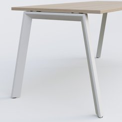 Gamme K8 - Plans droits - K8 plan droit 160*80 sur pieds fixe. Plateau Acacia et pietement Blanc