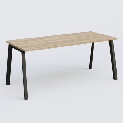 [Pas de famille] - [Pas de sous famille] - K8 plan droit 180*80 sur pieds fixe. Plateau Chêne naturel et pietement Noir Grainé
