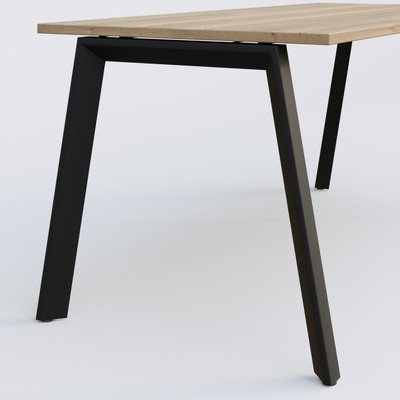 [Pas de famille] - [Pas de sous famille] - K8 plan droit 180*80 sur pieds fixe. Plateau Chêne naturel et pietement Noir Grainé