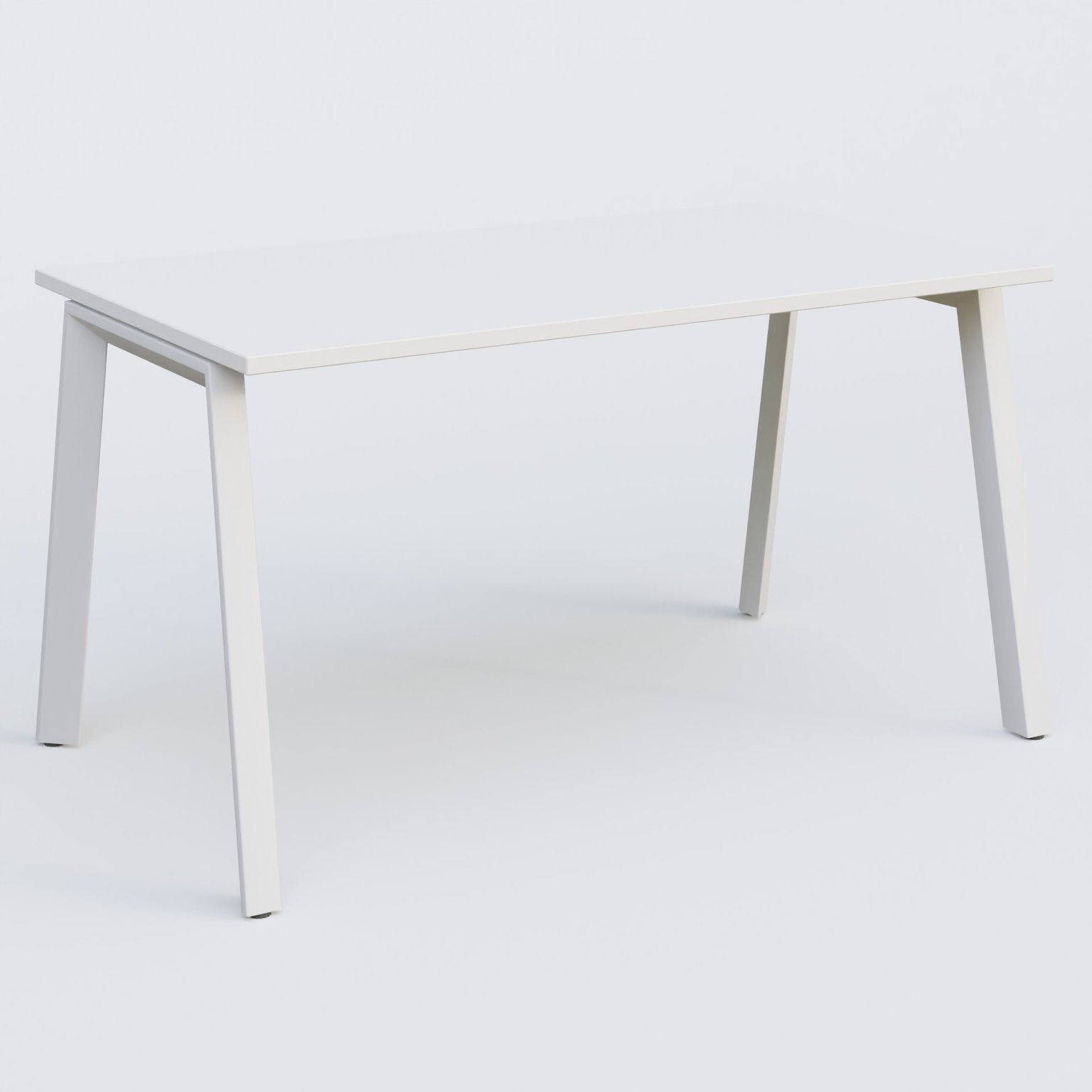 K8 plan droit 140*70 sur pieds fixe. Plateau Blanc et pietement Blanc