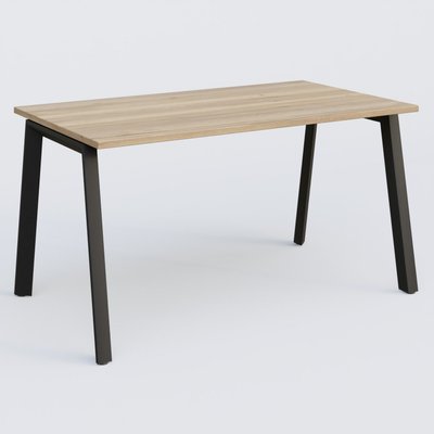 [Pas de famille] - [Pas de sous famille] - K8 plan droit 140*70 sur pieds fixe. Plateau Chêne naturel et pietement Noir Grainé
