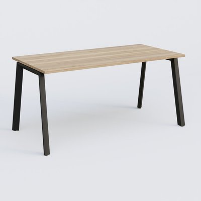 [Pas de famille] - [Pas de sous famille] - K8 plan droit 160*70 sur pieds fixe. Plateau Chêne naturel et pietement Noir Grainé