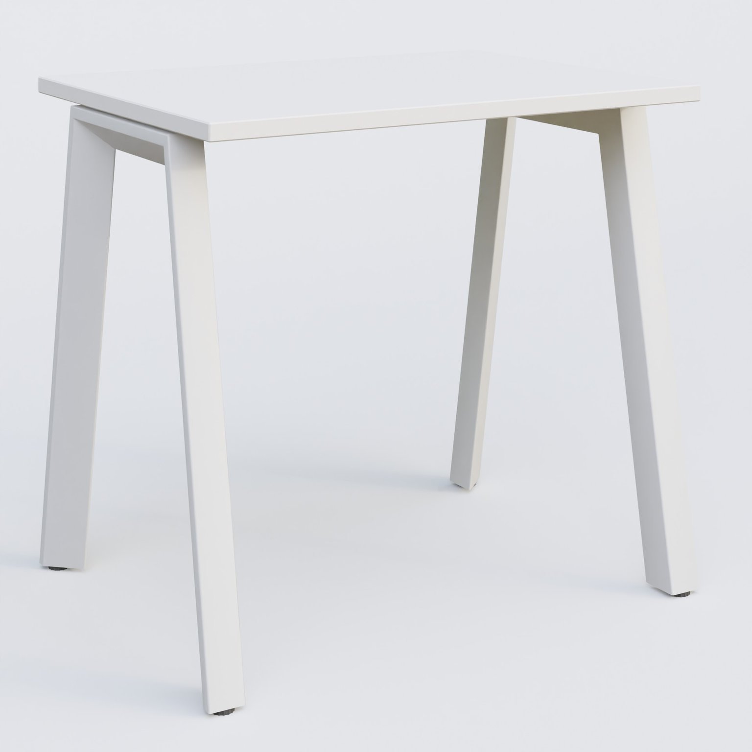 K8 plan droit 80*60 sur pieds fixe. Plateau Blanc et pietement Blanc