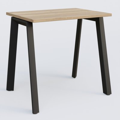 [Pas de famille] - [Pas de sous famille] - K8 plan droit 80*60 sur pieds fixe. Plateau Chêne naturel et pietement Noir Grainé