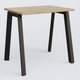 K8 plan droit 80*60 sur pieds fixe. Plateau Chêne naturel et pietement Noir Grainé