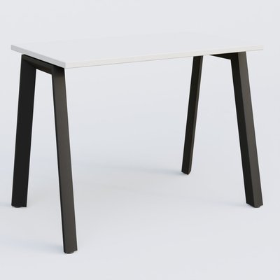 Gamme K8 - Plans droits - K8 plan droit 100*60 sur pieds fixe. Plateau Blanc et pietement Noir Grainé