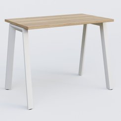 [Pas de famille] - [Pas de sous famille] - K8 plan droit 100*60 sur pieds fixe. Plateau Chêne naturel et pietement Blanc