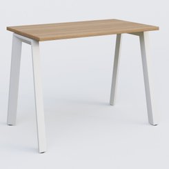 Gamme K8 - Plans droits - K8 plan droit 100*60 sur pieds fixe. Plateau Noyer et pietement Blanc