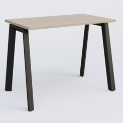 Gamme K8 - Plans droits - K8 plan droit 100*60 sur pieds fixe. Plateau Acacia et pietement Noir Grainé