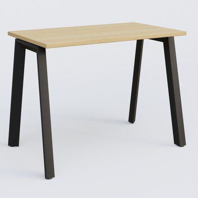 Gamme K8 - Plans droits - K8 plan droit 100*60 sur pieds fixe. Plateau Chêne clair et pietement Noir Grainé