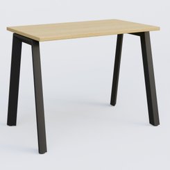 Gamme K8 - Plans droits - K8 plan droit 100*60 sur pieds fixe. Plateau Chêne clair et pietement Noir Grainé