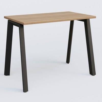 Gamme K8 - Plans droits - K8 plan droit 100*60 sur pieds fixe. Plateau Noyer et pietement Noir Grainé