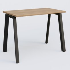 Gamme K8 - Plans droits - K8 plan droit 100*60 sur pieds fixe. Plateau Noyer et pietement Noir Grainé