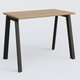 K8 plan droit 100*60 sur pieds fixe. Plateau Noyer et pietement Noir Grainé