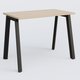 K8 plan droit 100*60 sur pieds fixe. Plateau Hêtre et pietement Noir Grainé