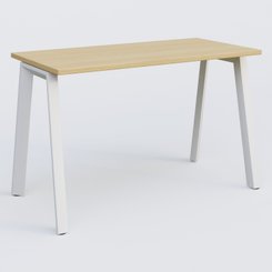 Gamme K8 - Plans droits - K8 plan droit 120*60 sur pieds fixe. Plateau Chêne clair et pietement Blanc