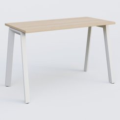 [Pas de famille] - [Pas de sous famille] - K8 plan droit 120*60 sur pieds fixe. Plateau Hêtre et pietement Blanc