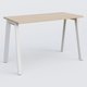 K8 plan droit 120*60 sur pieds fixe. Plateau Hêtre et pietement Blanc