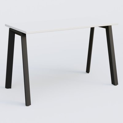 [Pas de famille] - [Pas de sous famille] - K8 plan droit 120*60 sur pieds fixe. Plateau Blanc et pietement Noir Grainé