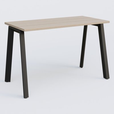 [Pas de famille] - [Pas de sous famille] - K8 plan droit 120*60 sur pieds fixe. Plateau Acacia et pietement Noir Grainé