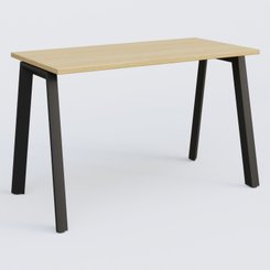 [Pas de famille] - [Pas de sous famille] - K8 plan droit 120*60 sur pieds fixe. Plateau Chêne clair et pietement Noir Grainé