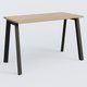 K8 plan droit 120*60 sur pieds fixe. Plateau Chêne naturel et pietement Noir Grainé
