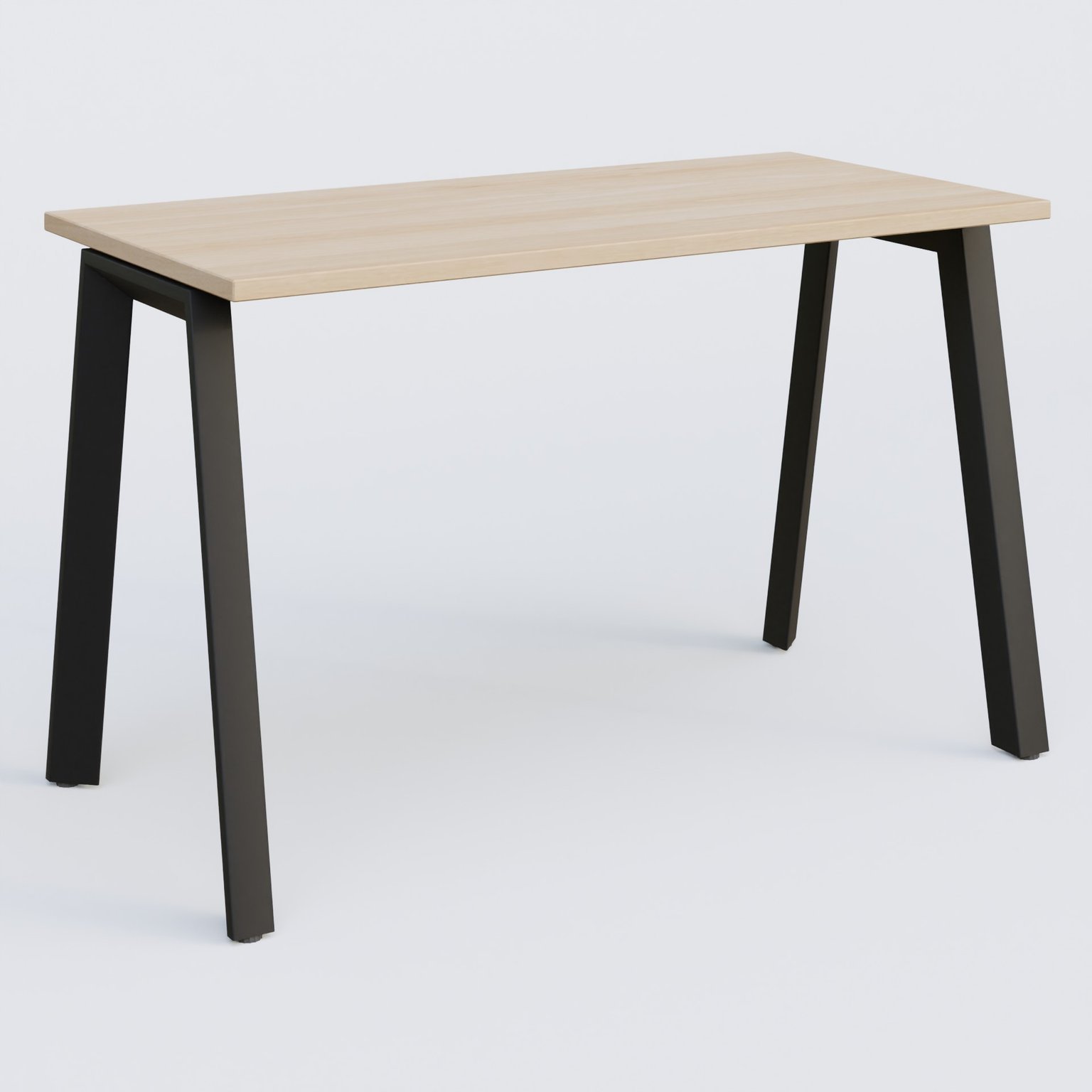 K8 plan droit 120*60 sur pieds fixe. Plateau Hêtre et pietement Noir Grainé