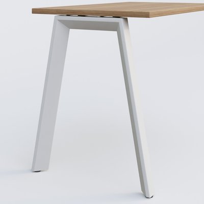 [Pas de famille] - [Pas de sous famille] - K8 plan droit 120*60 sur pieds fixe. Plateau Noyer et pietement Blanc