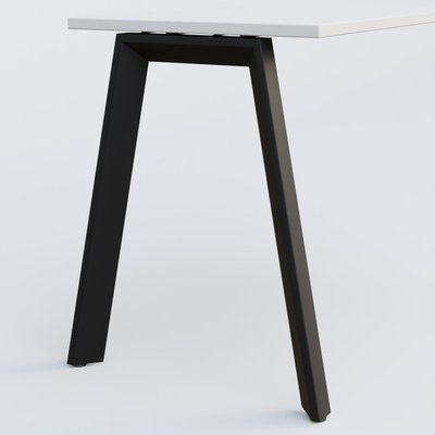 [Pas de famille] - [Pas de sous famille] - K8 plan droit 120*60 sur pieds fixe. Plateau Blanc et pietement Noir Grainé