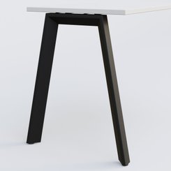 [Pas de famille] - [Pas de sous famille] - K8 plan droit 120*60 sur pieds fixe. Plateau Blanc et pietement Noir Grainé