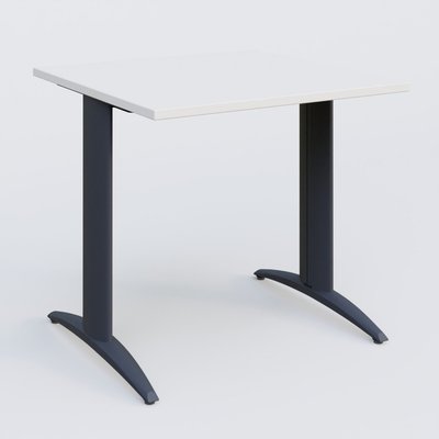 [Pas de famille] - [Pas de sous famille] - K2 Plateau droit 80x80 pieds fixe. Plateau Blanc et pietement Anthracite.