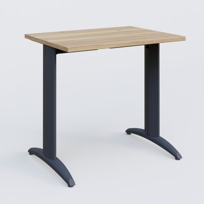 [Pas de famille] - [Pas de sous famille] - K2 Plateau droit 80x60 pieds fixe. Plateau Chêne naturel et pietement Anthracite.