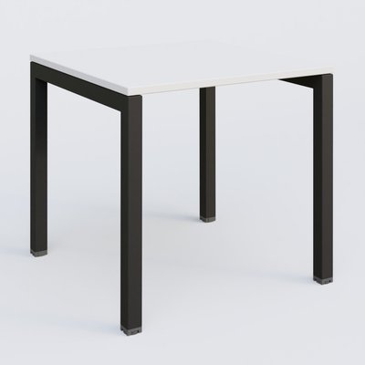 [Pas de famille] - [Pas de sous famille] - K3 Plateau droit 80x80 pieds fixe. Plateau Blanc et pietement Noir Grainé.