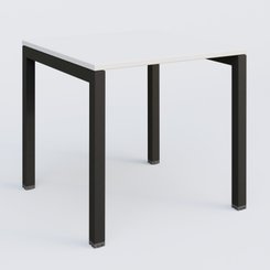 [Pas de famille] - [Pas de sous famille] - K3 Plateau droit 80x80 pieds fixe. Plateau Blanc et pietement Noir Grainé.