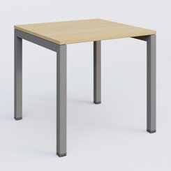 Gamme K3 - Plans droits - K3 Plateau droit 80x80 pieds fixe. Plateau Chêne clair et pietement Aluminium.