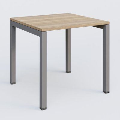 [Pas de famille] - [Pas de sous famille] - K3 Plateau droit 80x80 pieds fixe. Plateau Chêne naturel et pietement Aluminium.
