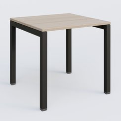 [Pas de famille] - [Pas de sous famille] - K3 Plateau droit 80x80 pieds fixe. Plateau Acacia et pietement Noir Grainé.